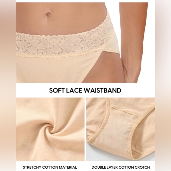 RHYFF Women’s Underwear Panties High Cut Lace Panty Stretch Soft Hipster - NWT - Picture 5 of 8